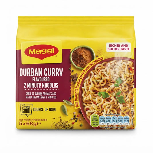 Maggi Durban Curry Flavoured 2 Minute Noodles 5 x 68g